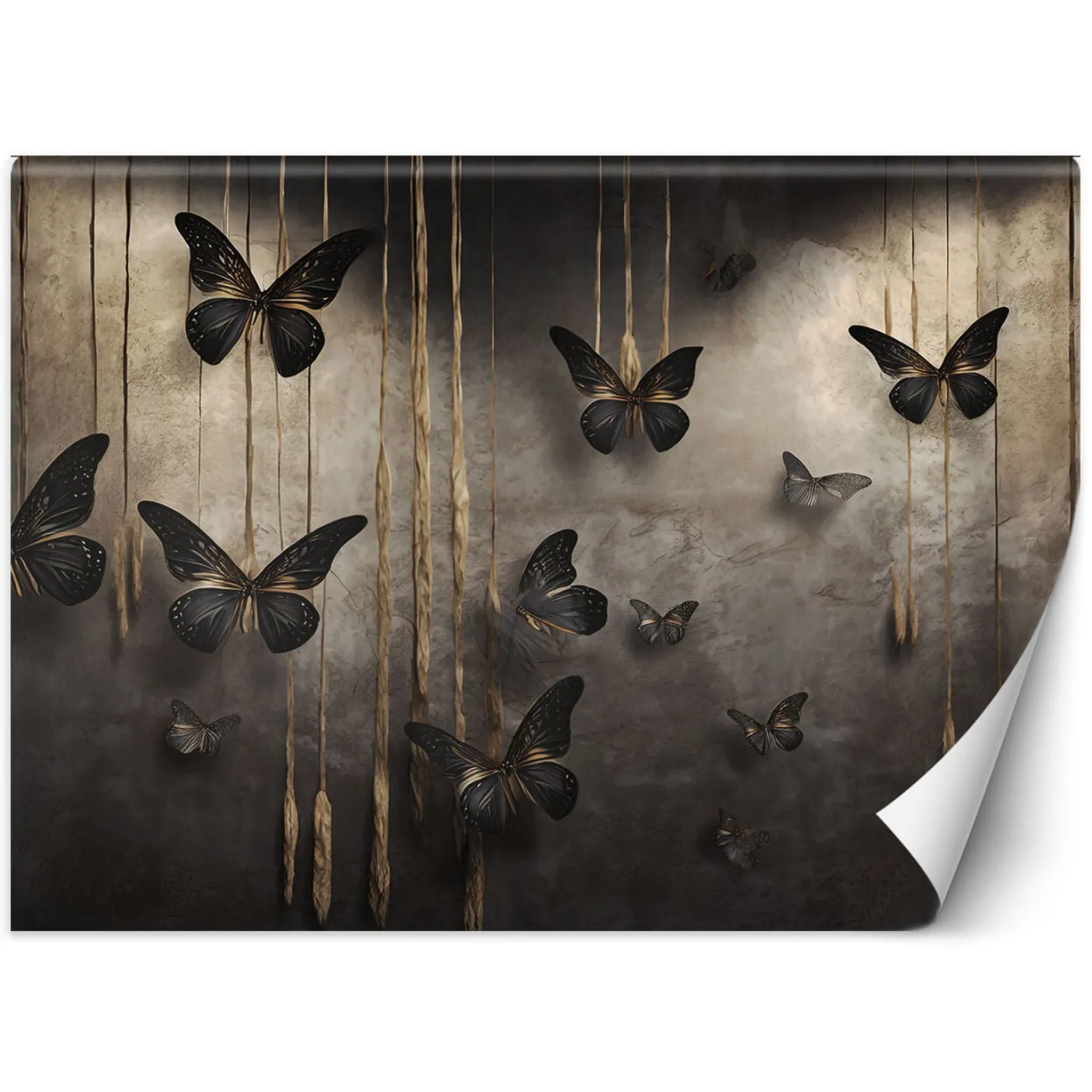 Feeby Fototapeta, Czarne motyle 3D 150x105