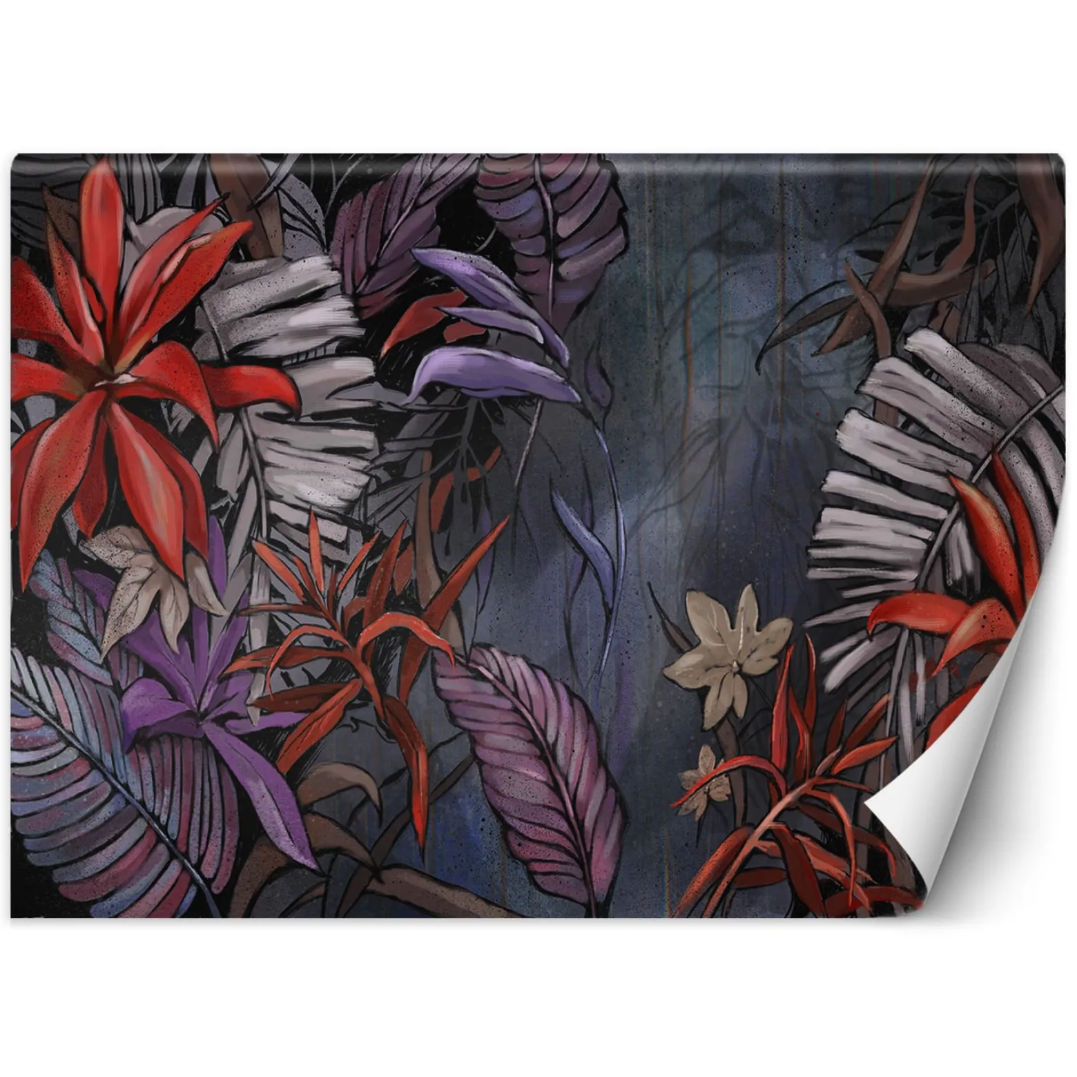 Feeby Fototapeta, Egzotyczne liście w dżungli malowane 150x105
