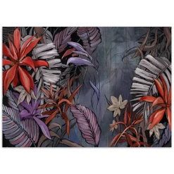 Feeby Fototapeta, Egzotyczne liście w dżungli malowane 150x105