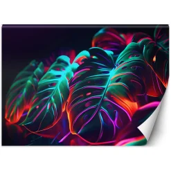 Feeby Fototapeta, Liście monstera w futurystycznym stylu 150x105