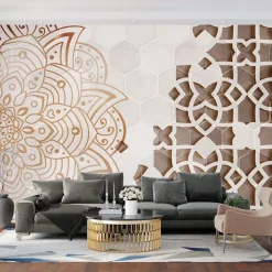 Feeby Fototapeta, Mandala Biel Geometria 150x105