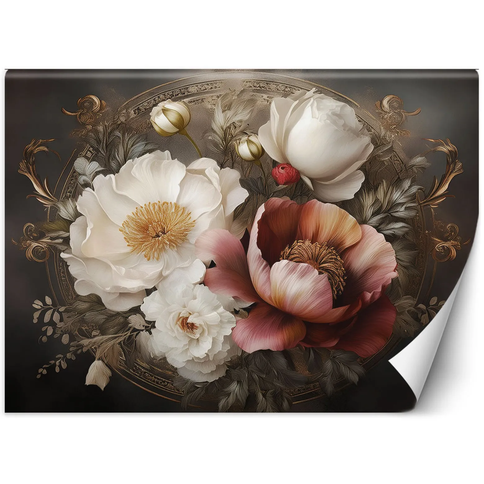 Feeby Fototapeta Naturalne botaniczne kwiaty liściaste