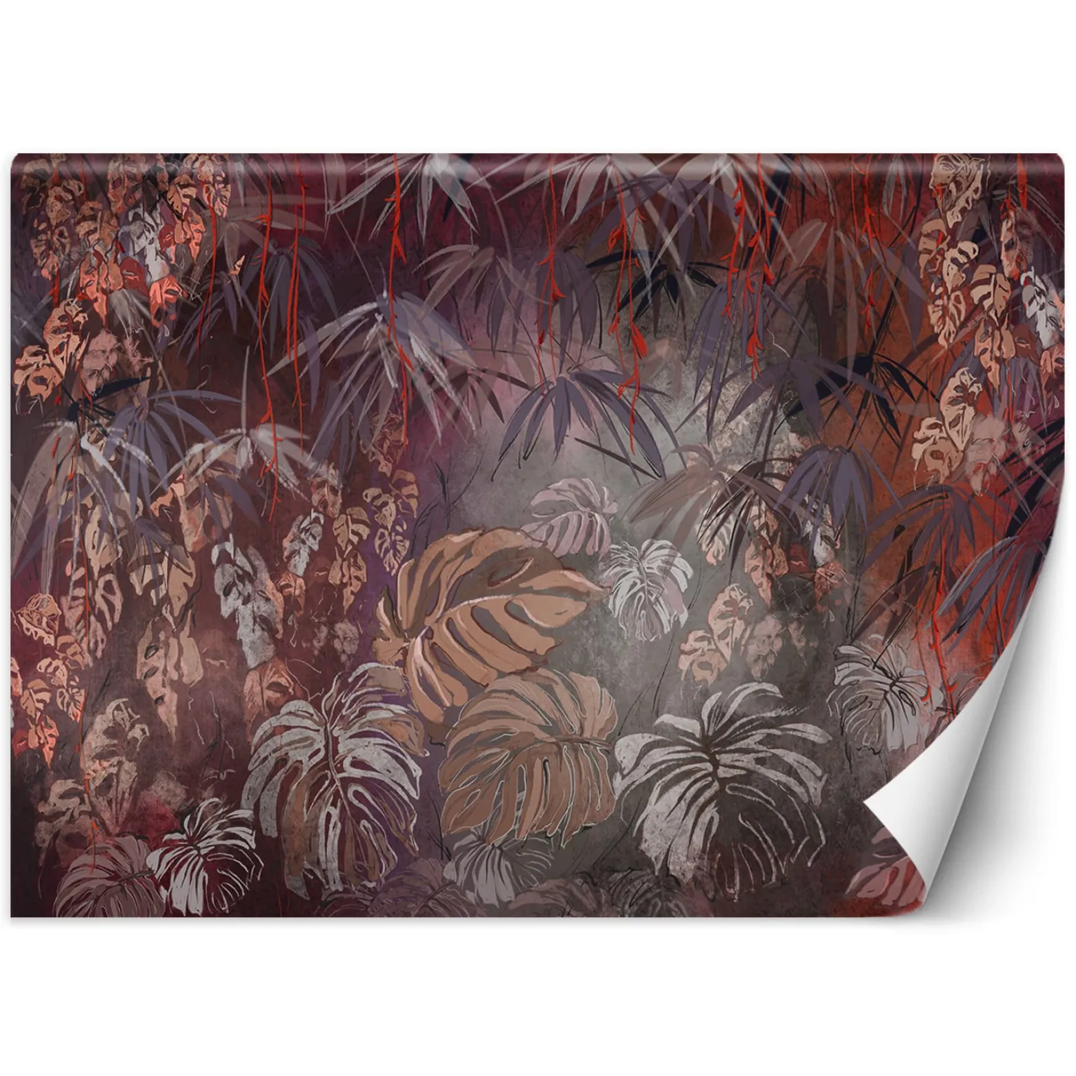 Feeby Fototapeta, Tropikalne liście w dżungli malowane 150x105