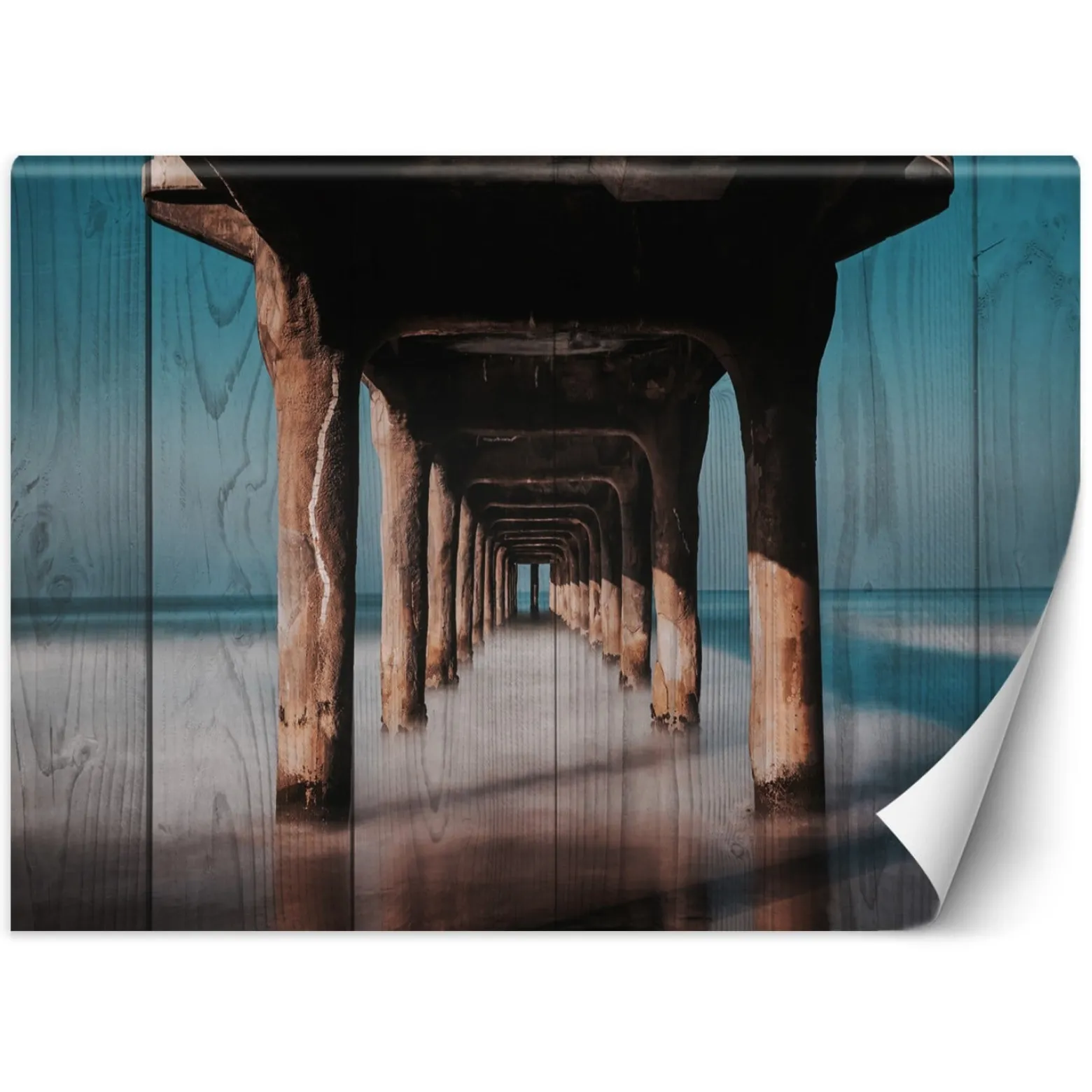 Feeby Fototapeta, Tunel drewniany pod molo 150x105