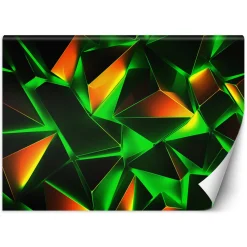 Feeby Fototapeta, Zielona abstrakcja geometryczna 3D 150x105