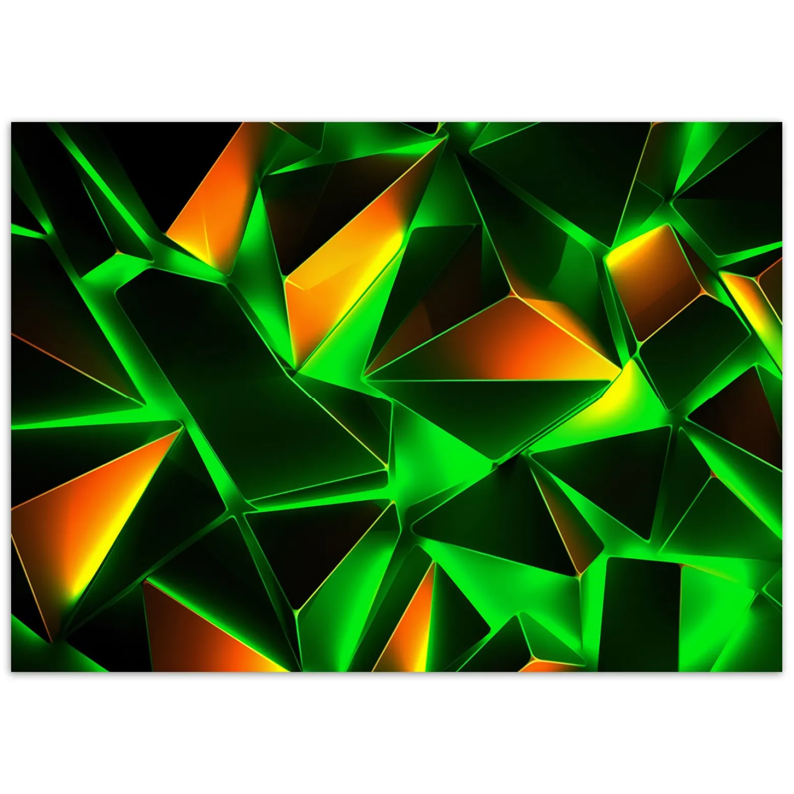 Feeby Fototapeta, Zielona abstrakcja geometryczna 3D 150x105