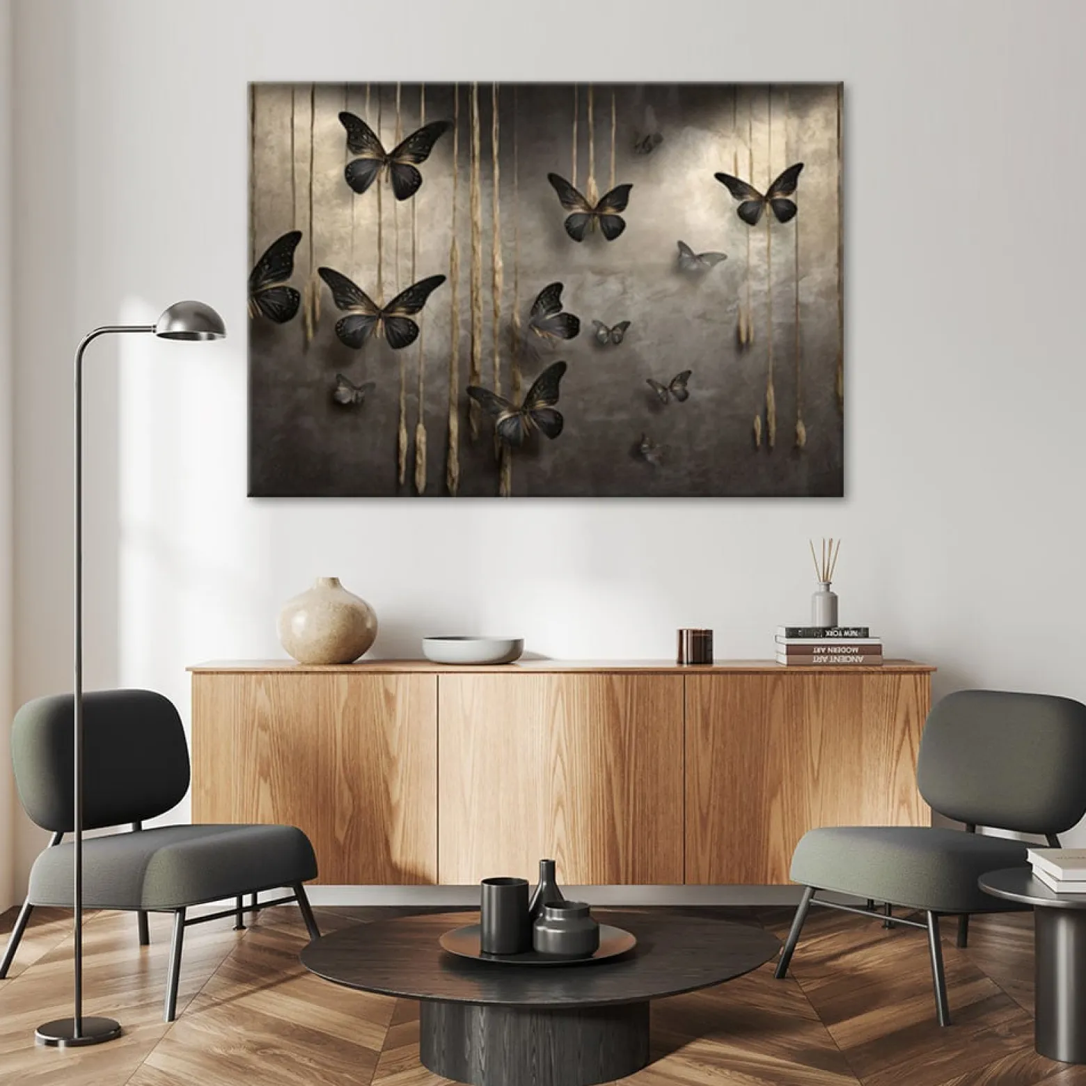 Feeby Obraz, Czarne motyle 3D 60x40
