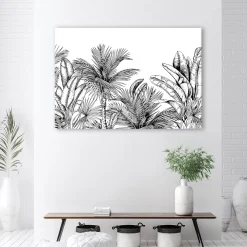 Feeby Obraz, Czarno białe liście 60x40