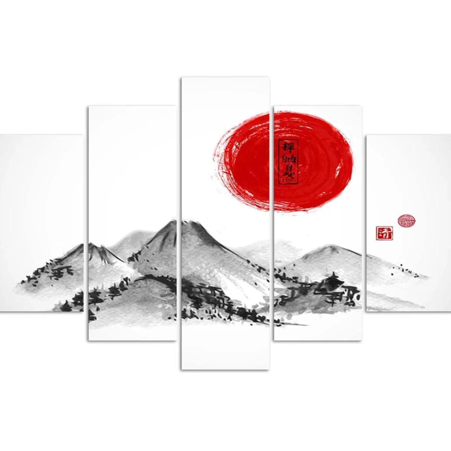 Feeby Obraz 5 częściowy na płótnie Słońce nad Japonią 100x70