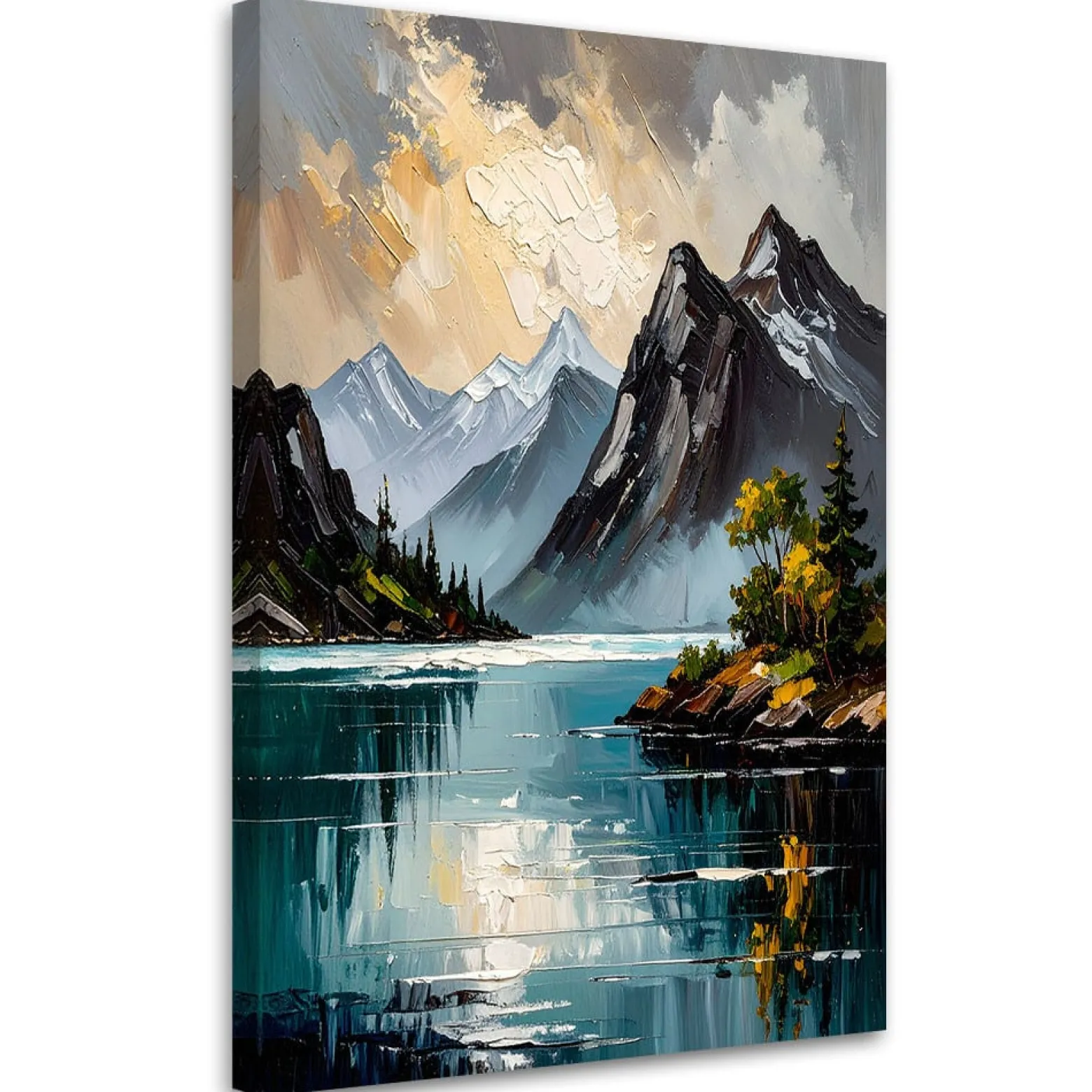 Feeby Obraz do salonu sypialni, Krajobraz Jezioro Góry Natura 70x100