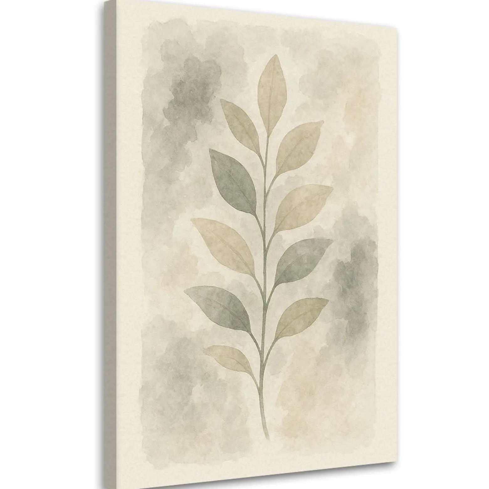 Feeby Obraz Japandi, Liście Botaniczne Akwarela Beżowy Minimalizm 40x60