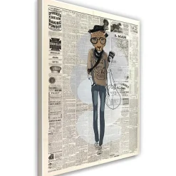 Feeby Obraz Lampart hipster artykuł w gazecie 40x60