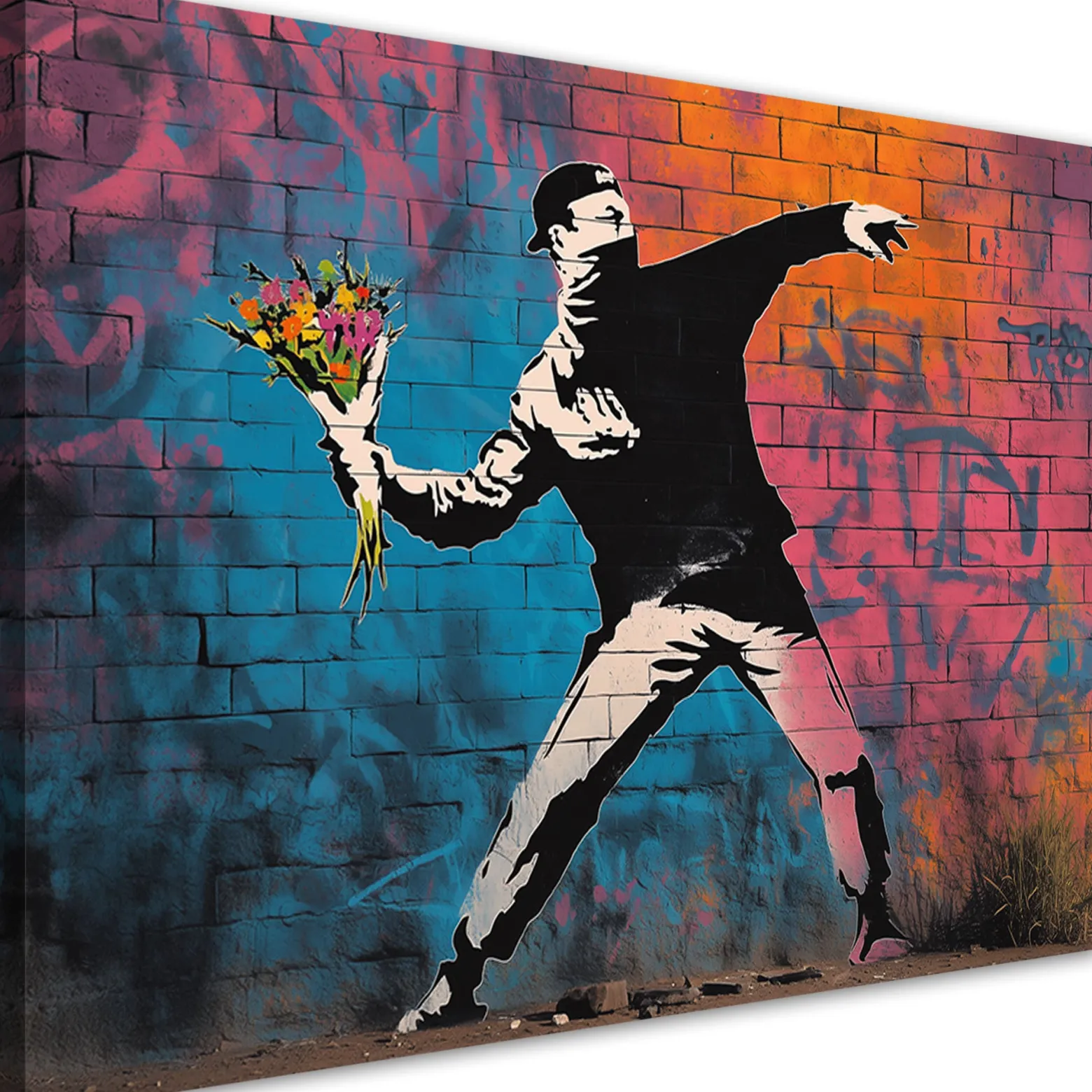Feeby Obraz na płótnie, Banksy ""Flower Thrower"" 60x40