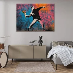 Feeby Obraz na płótnie, Banksy ""Flower Thrower"" 60x40