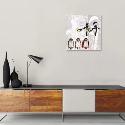 Feeby Obraz na płótnie Banksy gangsterzy i 3 małpy 30x30