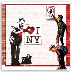 Feeby Obraz na płótnie, Banksy I love New York 30x30