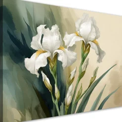 Feeby Obraz na płótnie, Białe kwiaty akwarelowe 60x40