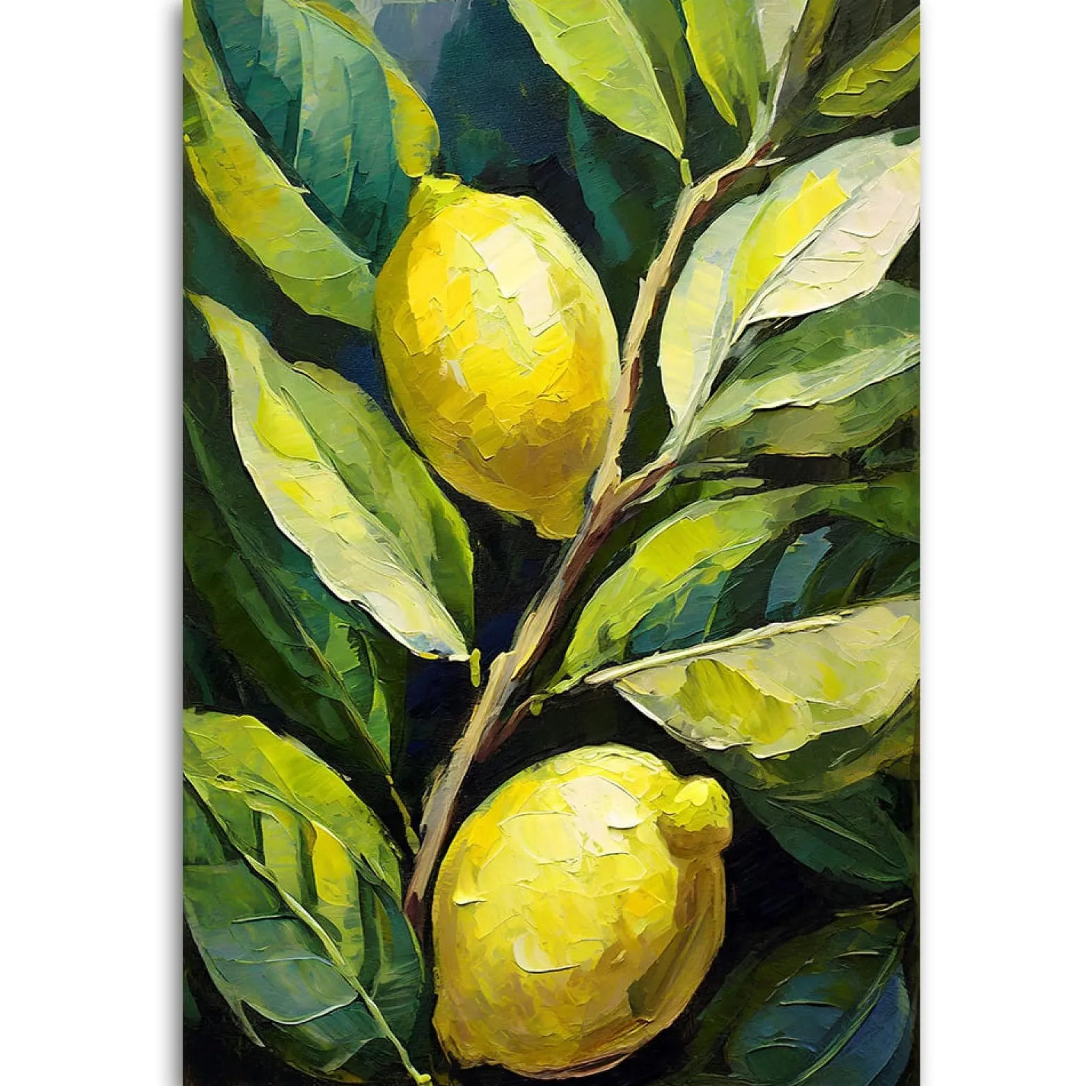 Feeby Obraz na płótnie, Cytryny akryl ręcznie malowany 40x60