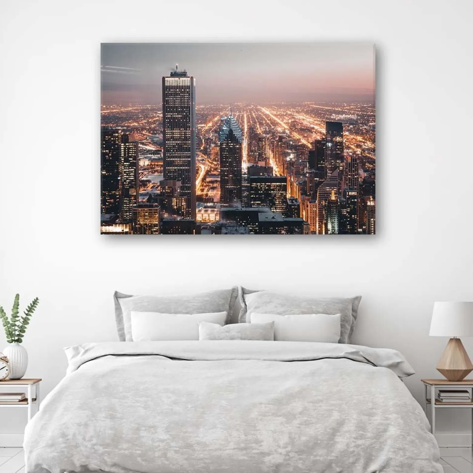 Feeby Obraz na płótnie Drapacze chmur nocą 60x40