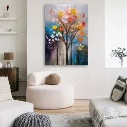 Feeby Obraz na płótnie, Drzewo Abstrakcja Kwiaty 40x60