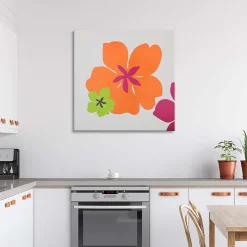 Feeby Obraz na płótnie Duży kwiat i mały zielony 30x30