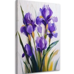Feeby Obraz na płótnie, Fioletowe Irysy Kwiaty 40x60