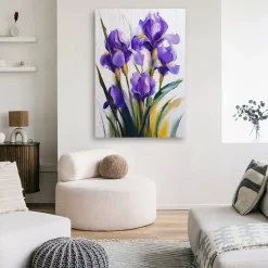 Feeby Obraz na płótnie, Fioletowe Irysy Kwiaty 40x60