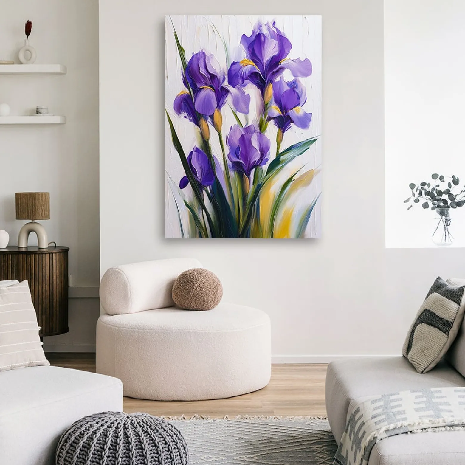 Feeby Obraz na płótnie, Fioletowe Irysy Kwiaty 40x60
