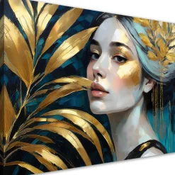 Feeby Obraz na płótnie, Kobieta Botanika Glamour 60x40