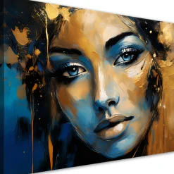 Feeby Obraz na płótnie, Kobieta Złoto Abstrakcja 60x40
