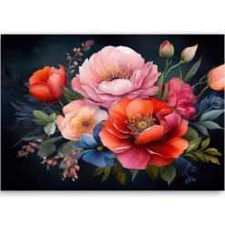 Feeby Obraz na płótnie, Kolorowe Kwiaty Rośliny 60x40