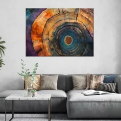 Feeby Obraz na płótnie, Kolorowe Słoje Drzewa Abstrakcja 60x40