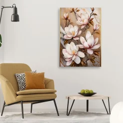 Feeby Obraz na płótnie, Kwiaty Magnolii Natura Botanika 40x60
