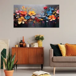 Feeby Obraz na płótnie, Malowana Kompozycja Kwiatów 120x60