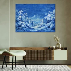 Feeby Obraz na płótnie, Niebieski Krajobraz Architektura 60x40