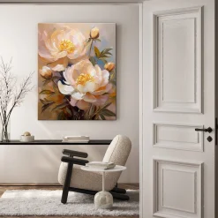 Feeby Obraz na płótnie, Piwonia Kwiat Malowany 40x60
