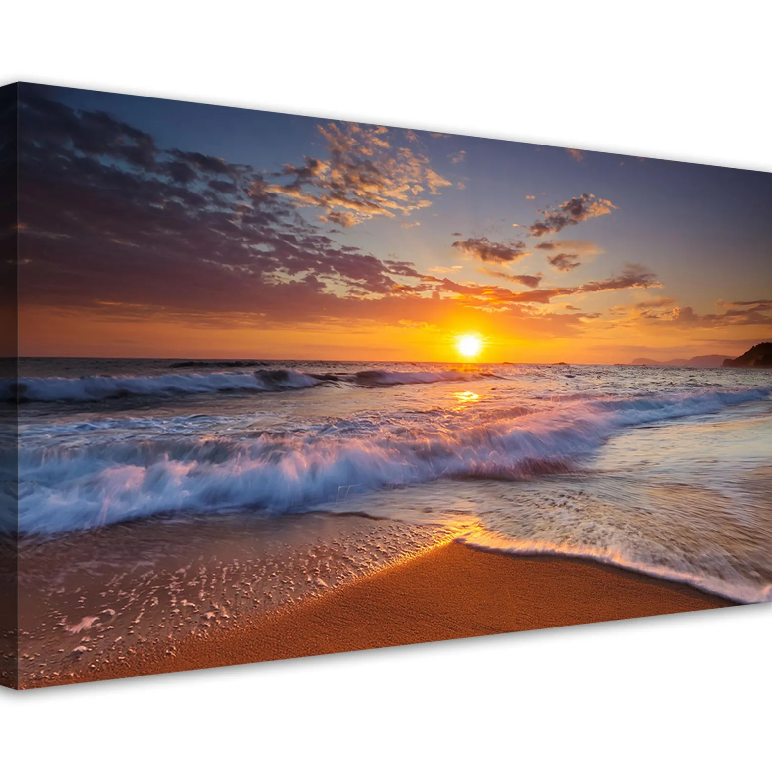Feeby Obraz na płótnie, Plaża Morze Zachód Słońca Pejzaż 80x40