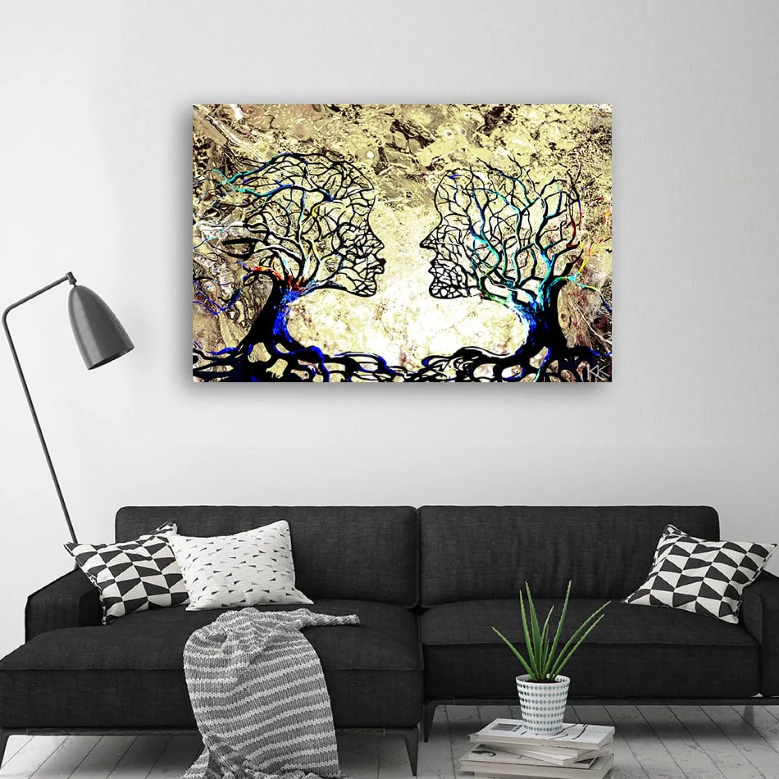Feeby Obraz na płótnie, Pocałunek drzewa miłość abstrakcja 60x40