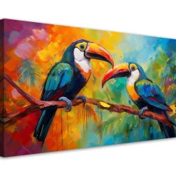 Feeby Obraz na płótnie, Tukan Kolorowe Ptaki Tropikalne 80x40