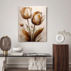 Feeby Obraz na płótnie, Tulipany Bukiet Kwiaty w sepii 40x60