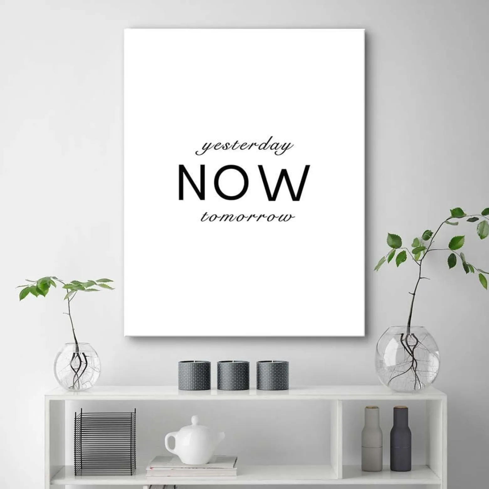 Feeby Obraz na płótnie typografia Wczoraj dziś jutro 40x60
