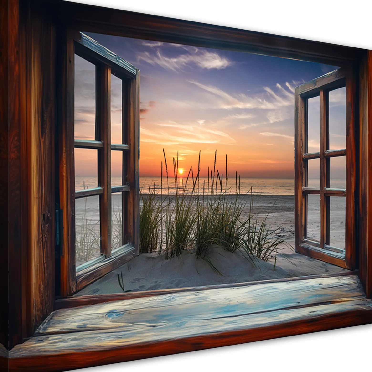 Feeby Obraz na płótnie, Widok z Okna Morze Plaża Natura 60x40