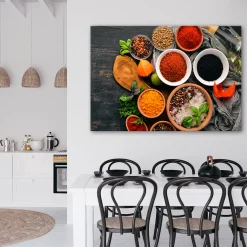 Feeby Obraz na płótnie, Świeże przyprawy w kuchni 60x40