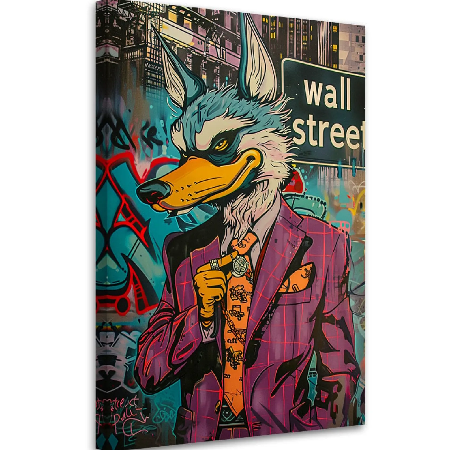 Feeby Obraz na płótnie, Wilk z wall street AI 40x60