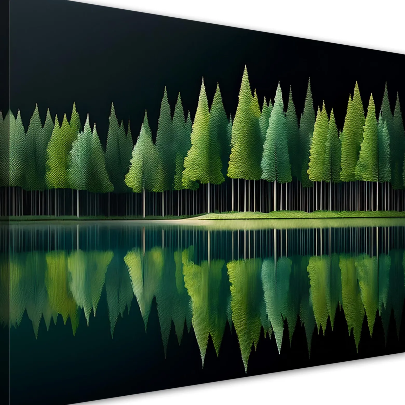 Feeby Obraz na płótnie, Zielony Las Jezioro Natura 60x40