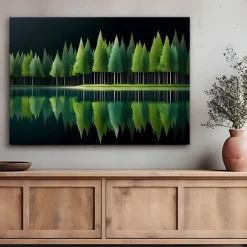 Feeby Obraz na płótnie, Zielony Las Jezioro Natura 60x40