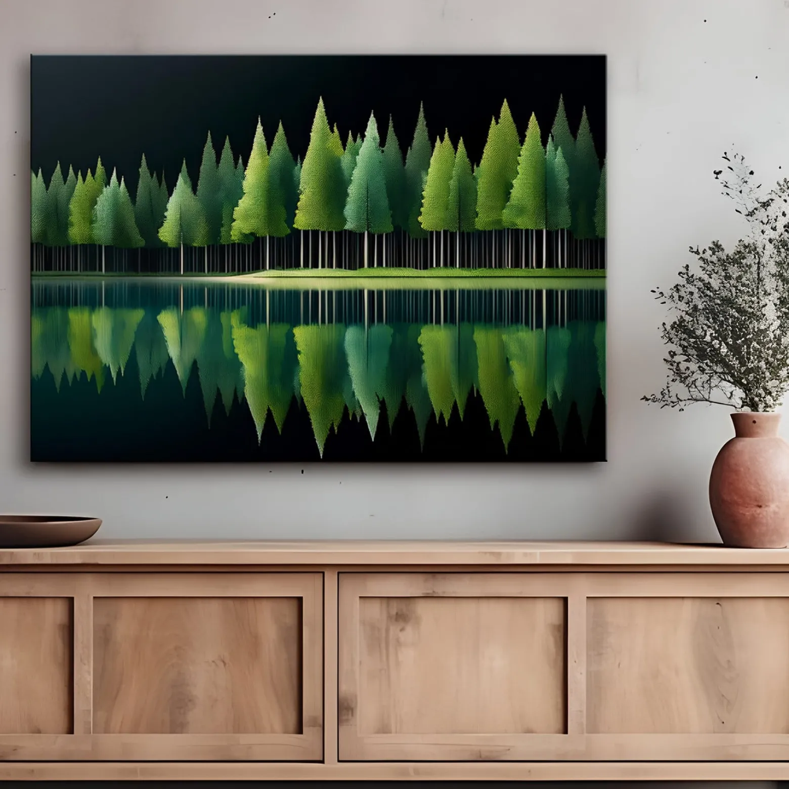 Feeby Obraz na płótnie, Zielony Las Jezioro Natura 60x40