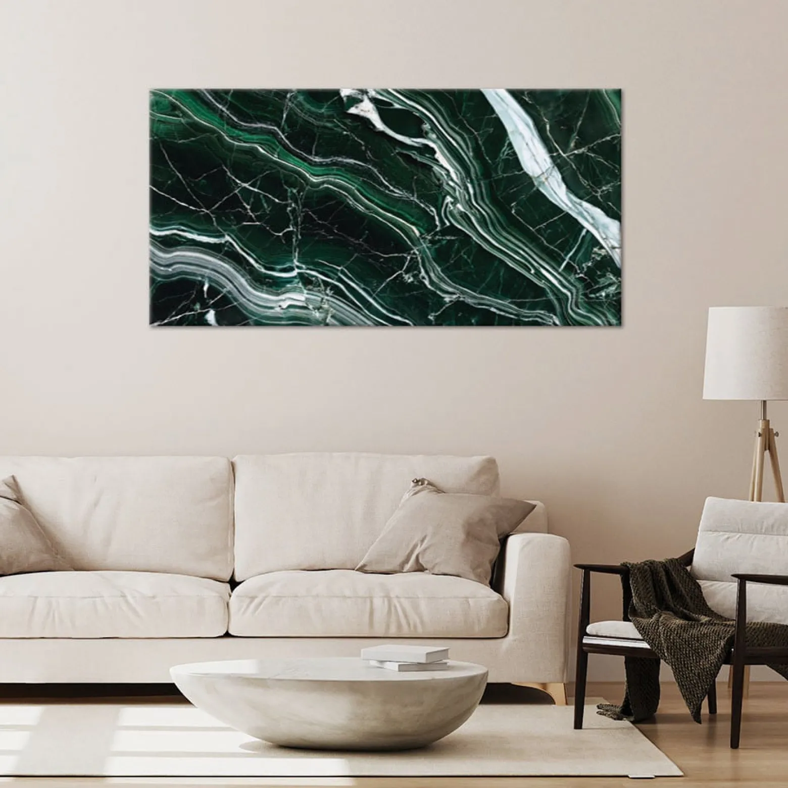 Feeby Obraz na płótnie, Zielony Szmaragdowy Marmur Kamień 120x60