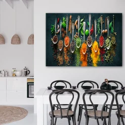 Feeby Obraz na płótnie, Zioła przyprawy do kuchni 60x40