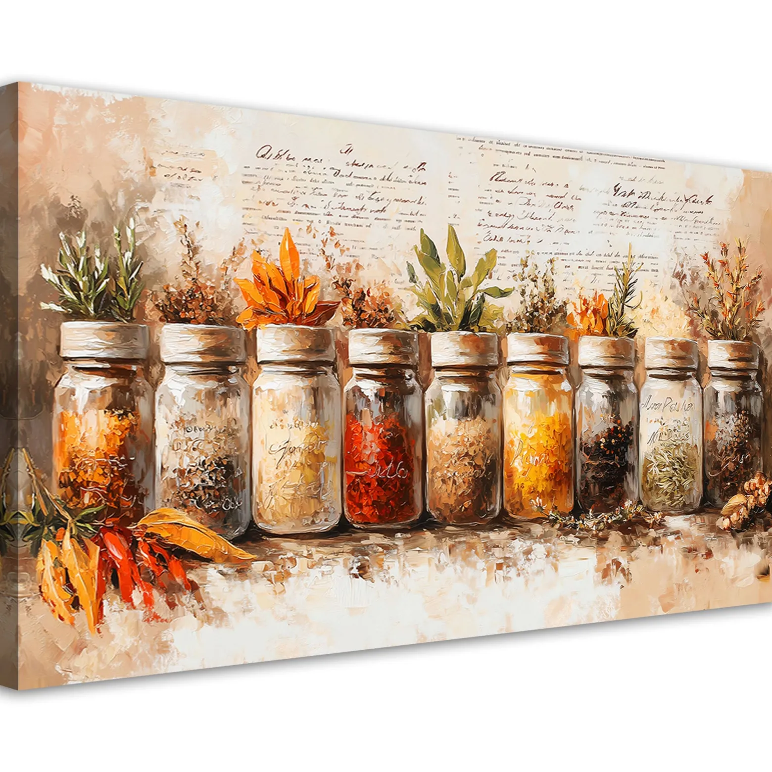 Feeby Obraz na płótnie, Zioła Przyprawy Kuchnia 100x50